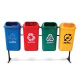 Kit Coleta Seletiva 50 Litros KTLX50FR Bralimpia