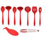 Kit Colheres Inteiras Silicone 9 Pç Com 2 Arroz E 2 Conchas - Clink