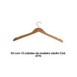 Kit com 10 cabides de madeira adulto sem barra Cód. 4770 - Diego fiocco mariano