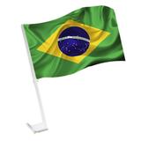 Kit Com 12 Bandeira Do Brasil Com Haste Para Vidro De Carro - Desterro