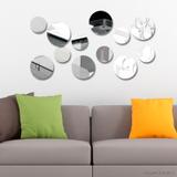 Kit com 12 Círculos em Espelho Decorativo - Viniko