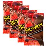 Kit com 12 Preservativo Blowtex Morango e Chocolate c/ 3 Un Cada
