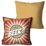 Kit com 2 Almofadas Decorativas Bege Cold Beer - Pump up