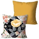 Kit com 2 Almofadas Decorativas Ocre Flor - Pump up