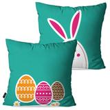 Kit com 2 Almofadas Decorativas Páscoa Turquesa - Pump up