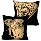 Kit com 2 Almofadas Decorativas Preto Elefante - Pump up