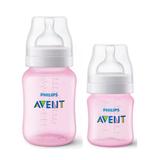 Kit Com 2 Mamadeiras Avent Classica 125 260ml Rosa 0m+ - Philips avent