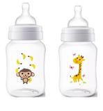 Kit com 2 Mamadeiras Classica Macaco e Girafa 260ML Philips AVENT