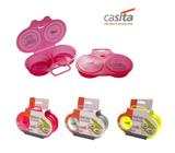 Kit com 2 omeleteiras para microondas com duas cavidades casita