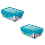Kit com 2 Potes de Vidro Retangular 800ML Sanremo SR73/2