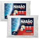 Kit com 2 Travesseiros Nasa Original Viscoelástico Confortável Dupla Face com Toque Massageador - Fibrasca