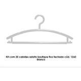 Kit com 20 cabides adulto boutique fixo fechado cód. 1260 Branco - Bell plastic