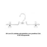 Kit com 25 cabides saia giratório com presilhas Cód. 4130 Tranparente - Bell plastic