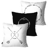 Kit com 3 Almofadas Decorativas Branco Flechas Boho - Pump up