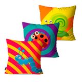 Kit com 3 Almofadas Infantil Insetos - Pump up