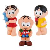 Kit Com 3 Bonecos Mordedor Para Bebê Turma Da Mônica Vinil - Cebolinha Mônica e Magali - La toys