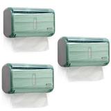 Kit com 3 Dispenser Toalheiro URBAN Compacta GLASS Verde Premisse C19821