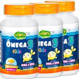 Kit com 3 Frascos de Omega 3 Kids 60 cápsulas 500 mg - Unilife
