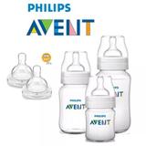 Kit Com 3 Mamadeiras Avent Classic+ Transparente E Bico N4 - Philips avent