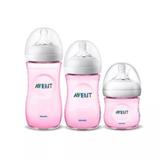 Kit Com 3 Mamadeiras Petala 125/260/330ml Rosa Philips Avent