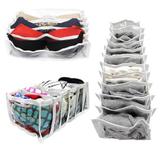 Kit com 3 organizadores multiuso em PVC Transparente e Viés Branco - Vb home