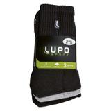 Kit Com 3 Pares De Meias Cano Médio Lupo- Preta e Cinza Mescla 3245