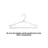 Kit com 30 cabides adulto giratório fino Cód. 0324 Transparente - Bell plastic