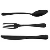 Kit com 36 Talheres de Mesa Elite Preta Gourmet MIX