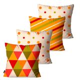 Kit com 4 Almofadas Decorativas Laranja Poá - Pump up