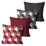 Kit com 4 Almofadas Geométrica Colorido - Mdecore