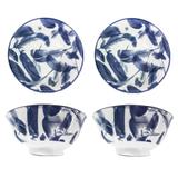 Kit com 4 Tigelas Bowl Cumbuca Porcelana 600 ml Luxo Importada Milano CH1351-6 / 04 - Santa cecilia
