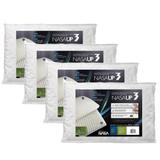 Kit com 4 Travesseiros Nasa Up 3 Com Toque Massageador - Fibrasca