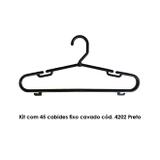 Kit com 45 cabides fixo cavado cód. 4202 Preto - Bell plastic