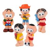 Kit Com 5 Bonecos Mordedor Para Bebê Turma Da Mônica Vinil - Cebolinha Mônica Cascão Magali e Chico Bento - La toys