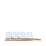 Kit Com 5 Canecas De Vidro Com Tábua De Madeira - Urban