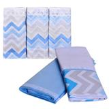 Kit com 5 Peças Cueiro Manta e Paninho de Boca Babete 100 algodão Antialérgico Enxoval de Bebê Meni - Incomfral