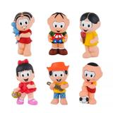 Kit com 6 Bonecos Mordedor Para Bebê Turma Da Mônica Vinil - Mônica Cebolinha Magali Cascão Chico Bento e Rosinha - La toy