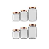 Kit com 6 Potes Quadrados Cobre Rose Metalizado Invicta 101997091846