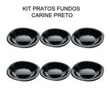 Kit com 6 Pratos Quadrado Preto - Fundo - 21 cm - Luminarc