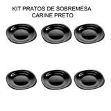 Kit com 6 Pratos Quadrado Preto - Sobremesa - 19 cm - Luminarc