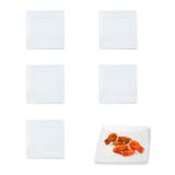 Kit com 6 Pratos Quadrados em Plastico Raso 20 Cm Branco Fuxing