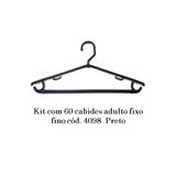 Kit com 60 cabides adulto fixo fino cód. 4098 Preto - Bell plastic