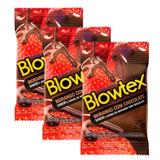 Kit com 9 Preservativo Blowtex Morango e Chocolate c/ 3 Un Cada