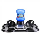 Kit com Bebedouro Automatico + 2 Comedouros para Pet Preto Truqys