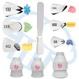 Kit Com Espátula E 6 Bicos Aço Inox Sem Emendas Wilton