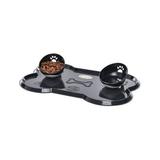 Kit Comedouro Bandeja Pet Cães E Gatos Preto - Truqs pet