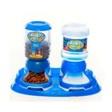Kit Comedouro Bebedouro Pets Duplo automático Azul - Truqys