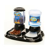 Kit Comedouro Bebedouro Pets duplo automático Preto - Truqys
