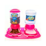 Kit Comedouro Bebedouro Pets duplo automático Rosa - Truqys