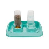 Kit Comedouro e Bebedouro Flex Gourmet com Bandeja - Plast Pet